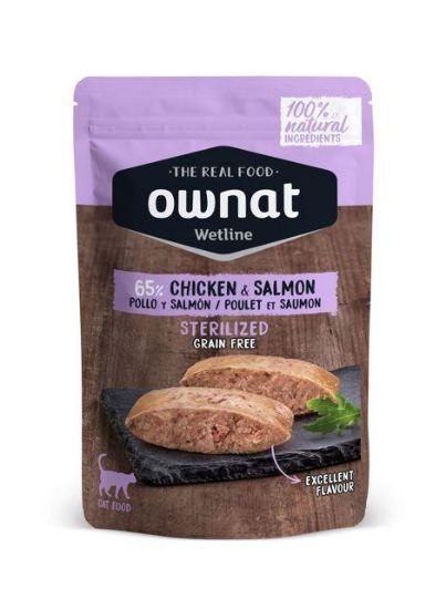 Εικόνα της OWNAT WETLINE STERILIZED Chicken & Salmon (CAT) 85g