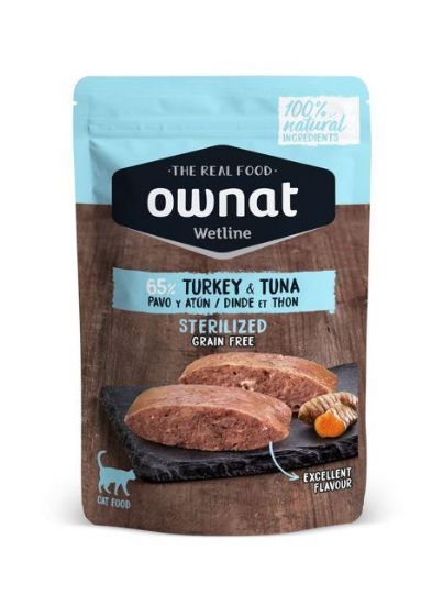 Εικόνα της OWNAT WETLINE STERILIZED Turkey & Tuna (CAT) 85g