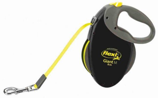 Εικόνα της flexi NEON GIANT, tape leash, M: 8 m, black/neon yellow