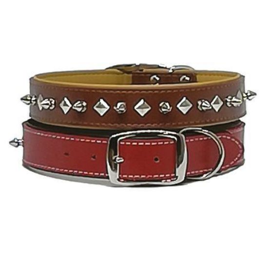 Εικόνα της COLLAR SOFT LEATHER W.SPAIKS 30CMX25MM