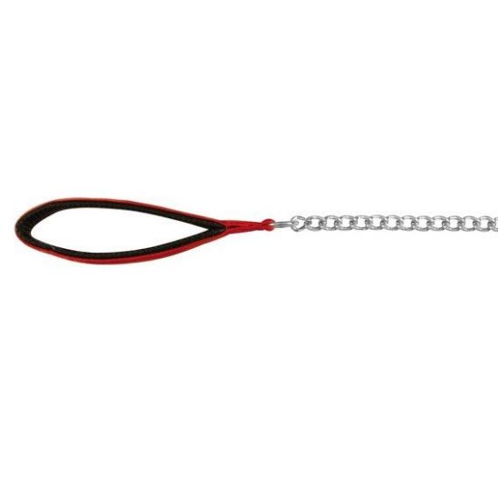 Εικόνα της Chain lead with nylon hand loop, 1.10 m/2.0 mm, red