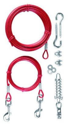 Εικόνα της Tie out cable with pulley, 15 m, red
