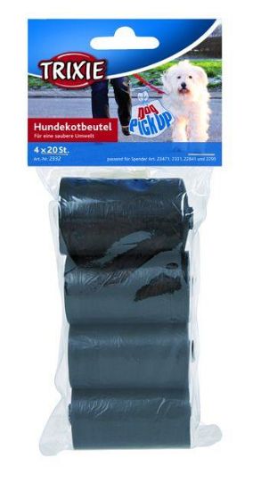 Εικόνα της Dog Pick Up Dog dirt bags, M, 4 rolls of 20 pcs, black