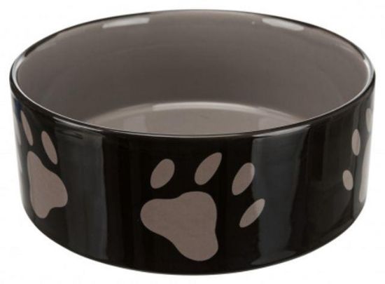 Εικόνα της Ceramic bowl, with paw prints, 0.8 l/ø 16 cm, brown/cream