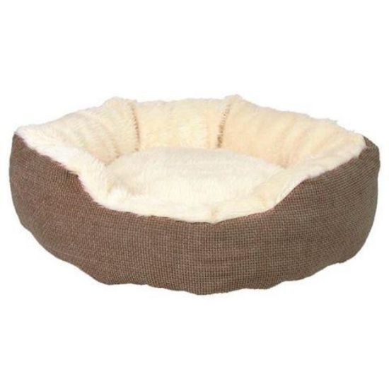 Εικόνα της Yuma bed, ø 45 cm, brown/wool-white