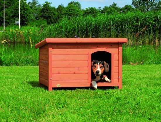 Εικόνα της natura flat roof dog kennel, M: 85 × 58 × 60 cm, brown