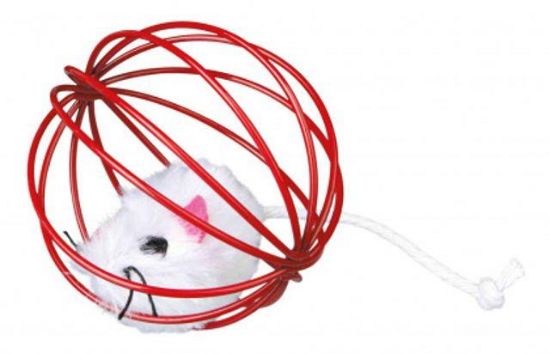 Εικόνα της 24 plush mice in a wire ball, ø 6 cm