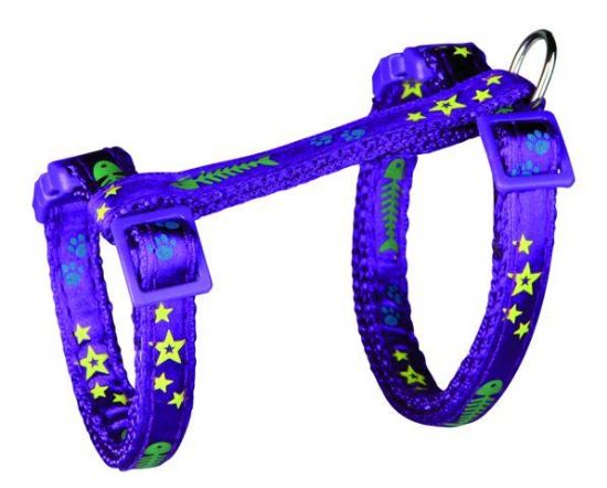 Εικόνα της Cat harness with lead, motif strap, nylon, 23-39 cm/10 mm, 1.20 m