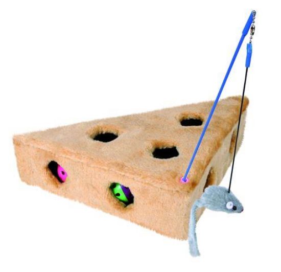 Εικόνα της Cat's Cheese with playing rod & 3 toy balls, 36 × 8 × 26/26 cm