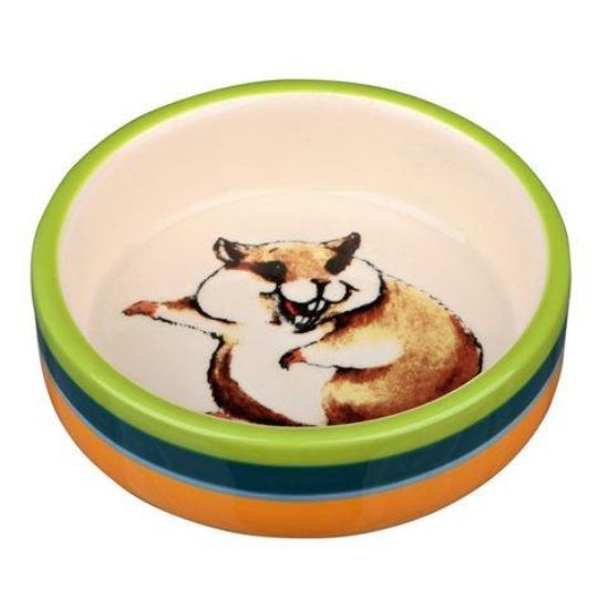 Εικόνα της Ceramic bowl for hamsters, 80 ml/ø 8 cm, multi coloured/cream
