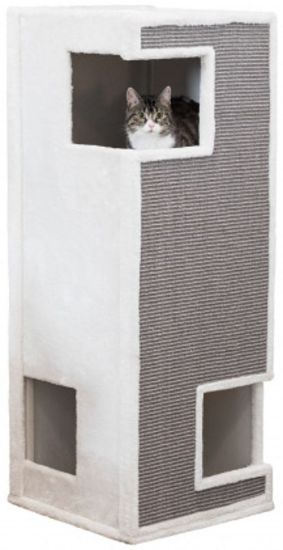 Εικόνα της Cat Tower Gerardo, plush/sisal, 100 cm, white/grey