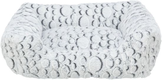 Εικόνα της Mila bed, square, plush, 50 × 40 cm, white-grey