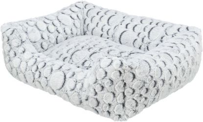 Εικόνα της Mila bed, square, plush, 60 × 50 cm, white-grey