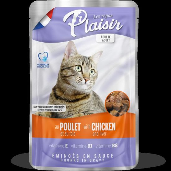 Εικόνα της PLAISIR POUCH  ADULT/STERIL CHICKEN 100GR