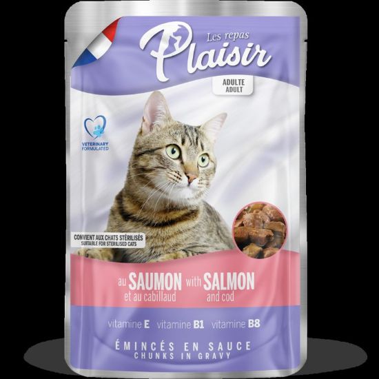 Εικόνα της PLAISIR POUCH  ADULT/STERIL SALMON 100GR