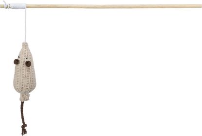Εικόνα της Playing rod mouse, wood/fabric, catnip, 40 cm