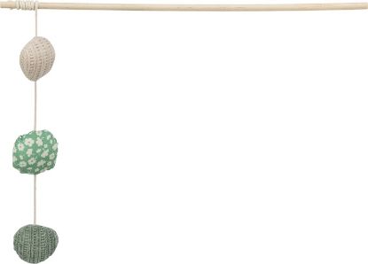 Εικόνα της Playing rod with 3 balls, wood/fabric, catnip, 40 cm