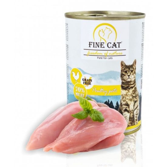 Εικόνα της (12)FINE CAT CAN POULTRY 70% MEAT PATE 400g