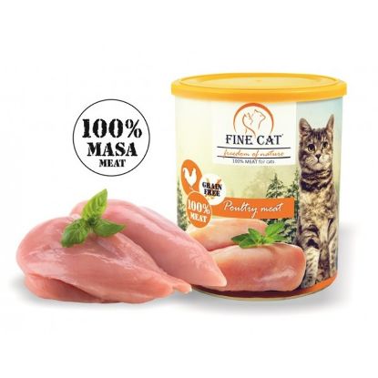 Εικόνα της (8)FINE CAT CAN POULTRY 100% MEAT 800g