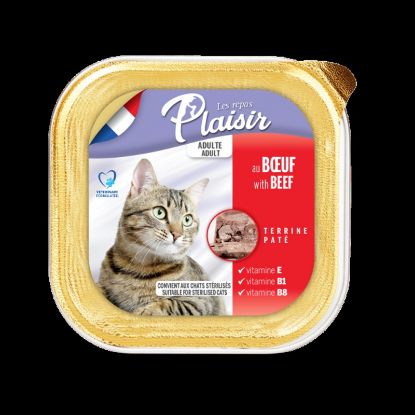 Εικόνα της Plaisir cat ALUTRAY for adults and sterilized cats with beef 100g