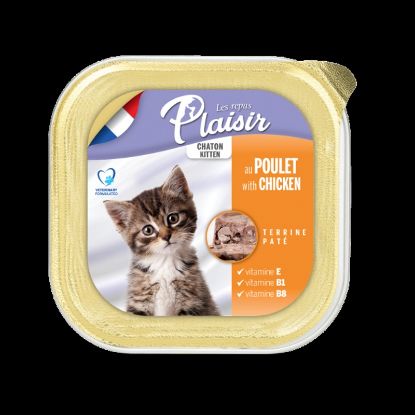 Εικόνα της Plaisir cat ALUTRAY kitten with chicken and milk 100g
