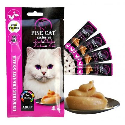 Εικόνα της FINE CAT Exclusive Creamy snack for cats DUCK & CHICKEN 4x15g