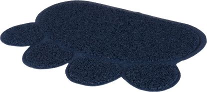 Εικόνα της Cat litter tray mat, paw, PVC, 60 × 45 cm, dark blue