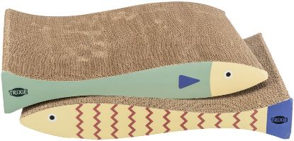 Εικόνα της Scratching cardboards fish, catnip, 2 pcs, 40 × 30 × 11 cm, 2 pcs., mint/cream