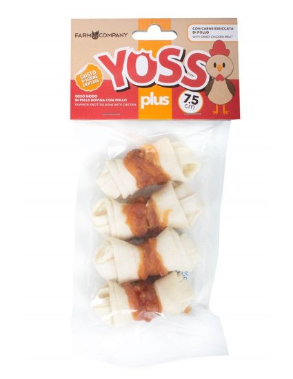 Εικόνα της Yoss Chicken wrapped Knotted bone 7.5cm 4pcs