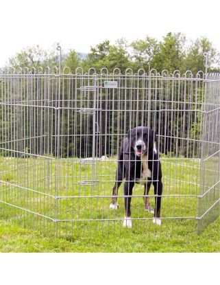 Εικόνα της Puppy pen Black & Silver finishing w\door Size M -76x83x150cm