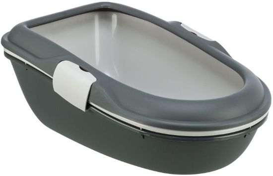 Εικόνα της Berto cat litter tray, with rim, separating system, 39 × 22 × 59 cm, dark grey/light grey