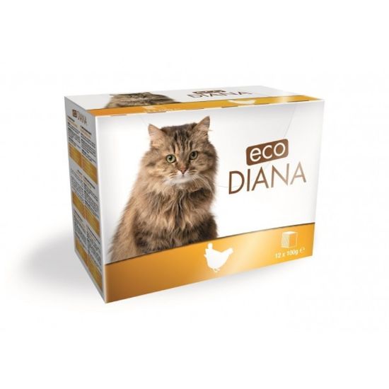 Εικόνα της eco Diana cat POUCH chicken  pieces in sauce MULTIPACK 12x100g