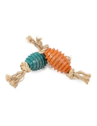 Εικόνα της FC GREEN rubber & rope rugby spiky ball S/M 23cm