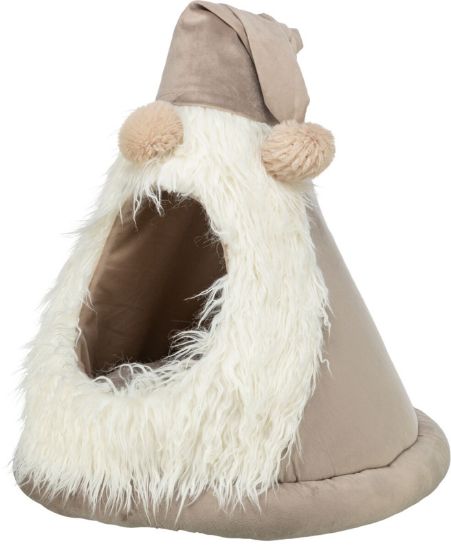 Εικόνα της Xmas cave dwarf, round, velvet look, ø 45 × 47 cm, beige