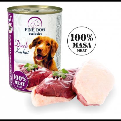 Εικόνα της (15)FINE DOG EXCLUSIVE canned food for dogs DUCK 100% MEAT 400g