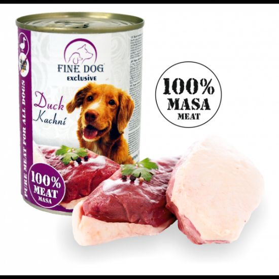 Εικόνα της (15)FINE DOG EXCLUSIVE canned food for dogs DUCK 100% MEAT 400g