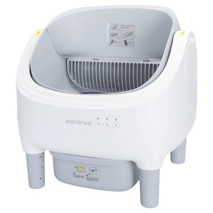 Εικόνα της SL03-Smart cat litter box-10W-L52.8*W51*H53.6cm Grey&White