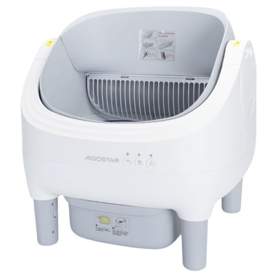 Εικόνα της SL03-Smart cat litter box-10W-L52.8*W51*H53.6cm Grey&White