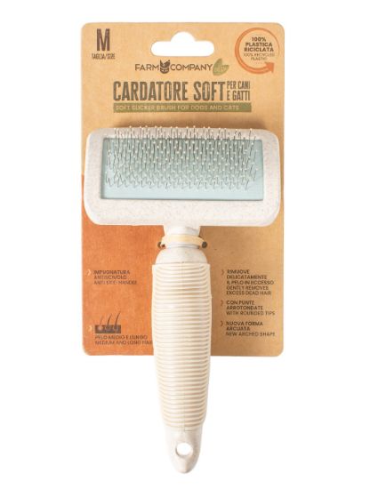 Εικόνα της Soft slicker brush with arched shape and PVC tips Medium 100% recycled plastic
