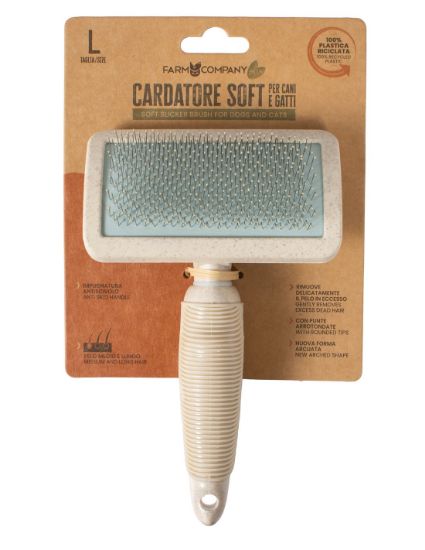 Εικόνα της Soft slicker brush with arched shape and PVC tips Large 100% recycled plastic