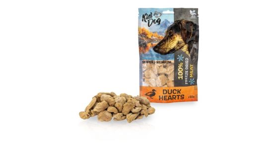 Εικόνα της KIDDOG SUPER PREMIUM 100% Frozen dried 100% pure duck hearts  50 g