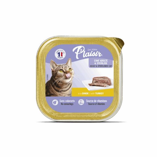 Εικόνα της (32)Plaisir cat ALUTRAY  for Adult &Sterilized cats, terrine with turkey 100g