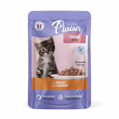 Εικόνα της (22)Plaisir cat POUCH KITTEN , chunks in gravy with chicken 100g