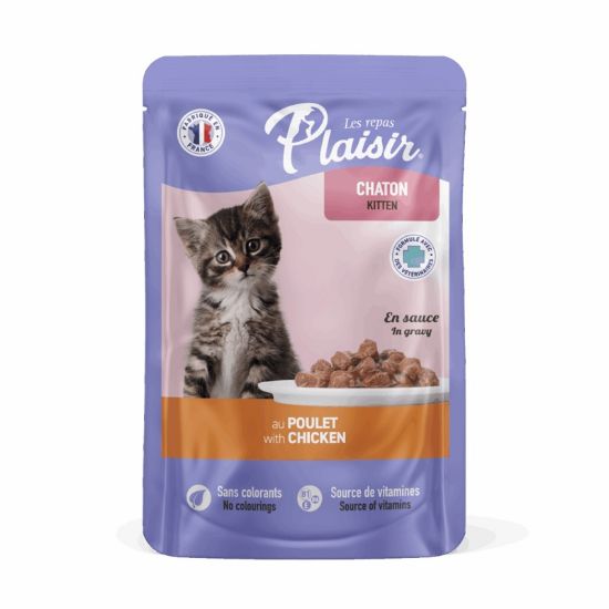 Εικόνα της (22)Plaisir cat POUCH KITTEN , chunks in gravy with chicken 100g