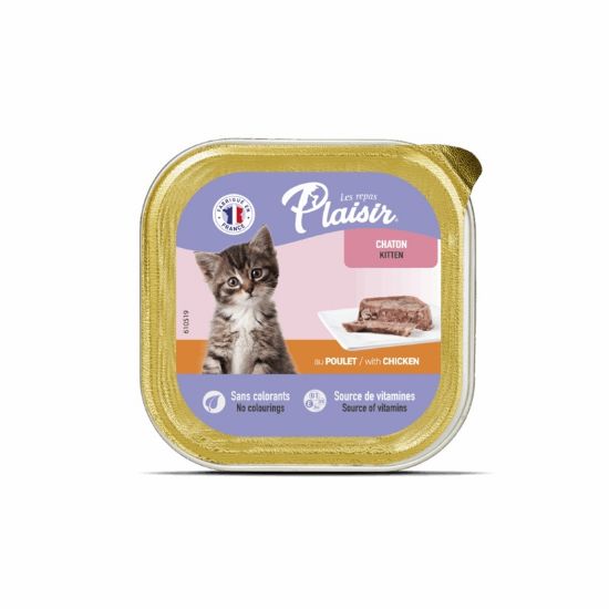 Εικόνα της (32)Plaisir cat ALUTRAY for KITTEN, terrine with chicken & milk 100g