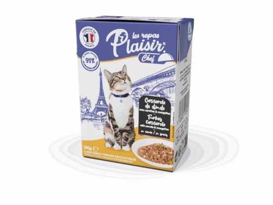 Εικόνα της (16)Plaisir Chef Cat  190g Turkey Casserole with carrots & courgettes in gravy