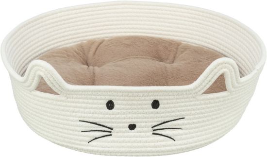 Εικόνα της Cat basket, round, ø 45 cm, white/light brown