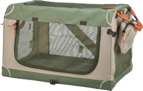 Εικόνα της Comfy soft kennel, M: 51.9 × 49.4 × 85.7 cm, olive green/beige