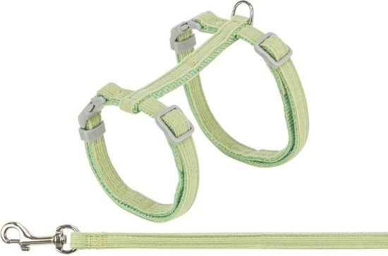 Εικόνα της Cat harness with lead, velvet, 28–45 cm/10 mm, 1.20 m, green