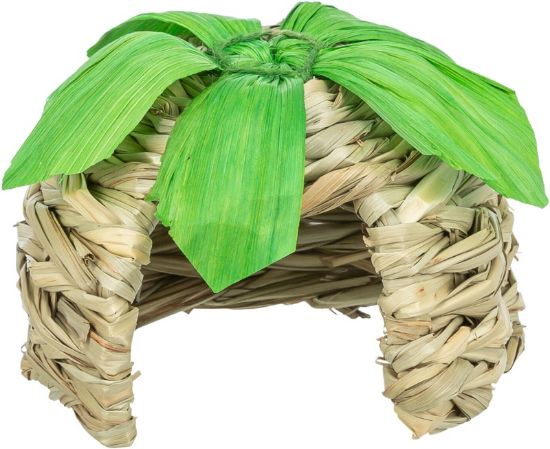 Εικόνα της House with corn leaves, grass, round, 16 × 12 × 16 cm